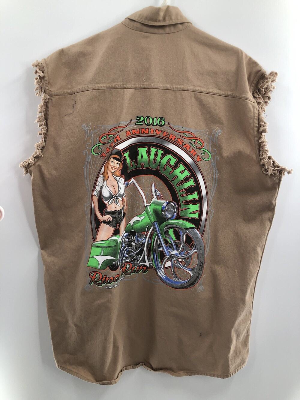 2016 Bike Week LAUGHLIN Dal-con Promotions 34th Anniversary Men's Vest Size 2XL